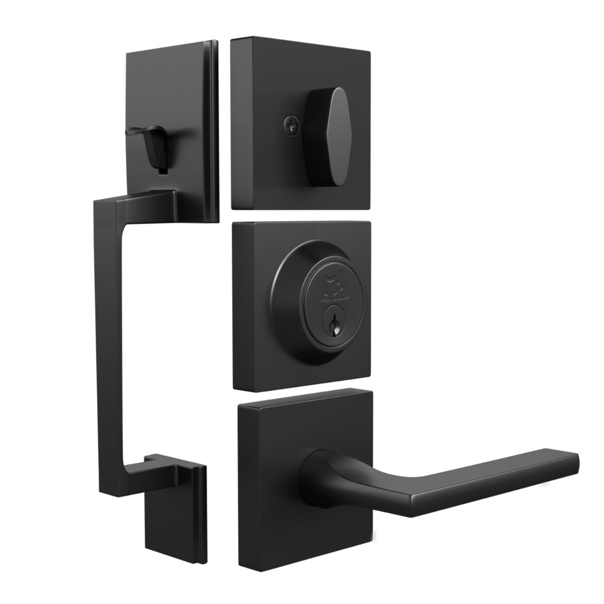 Mega Handles Tobelle Straight Tubular Entry Handleset Matte Black MB