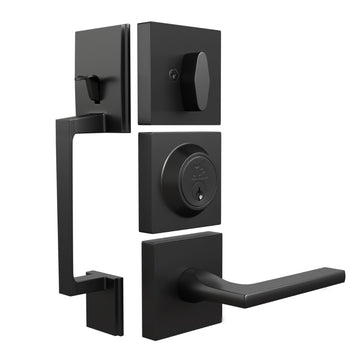Mega Handles Tobelle Straight Tubular Entry Handleset Matte Black MB