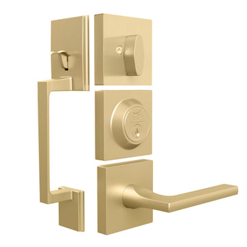Mega Handles Tobelle Straight Tubular Entry Handleset Satin Brass SB
