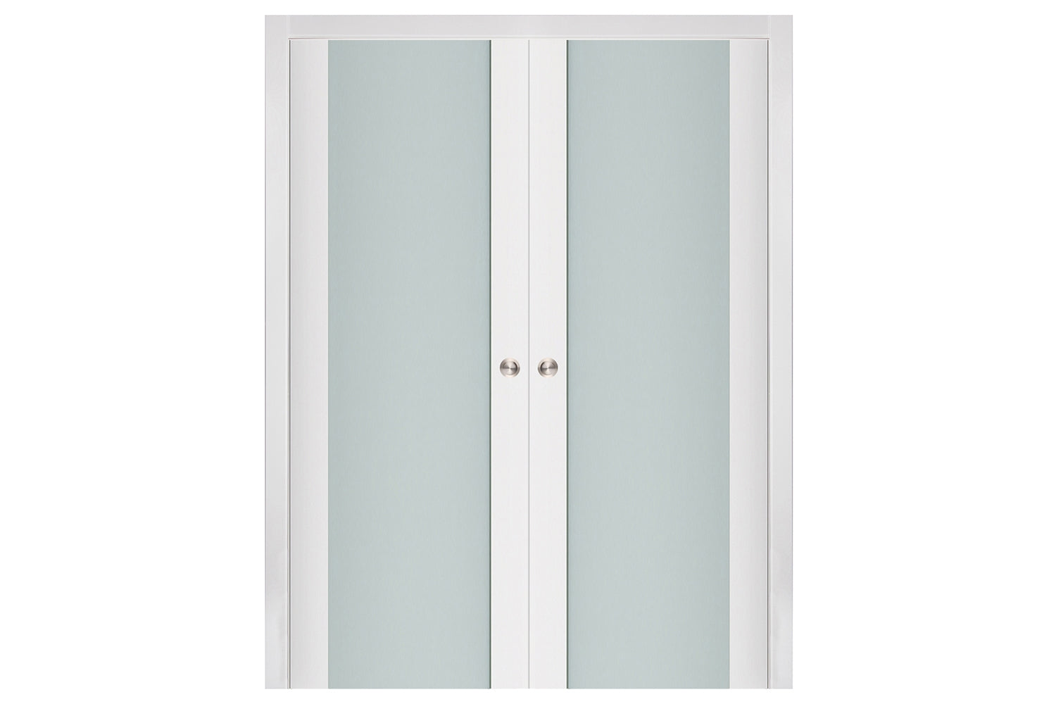 Nova Triplex 001 Soft White Laminated Modern Interior Door - Double Pocket Door