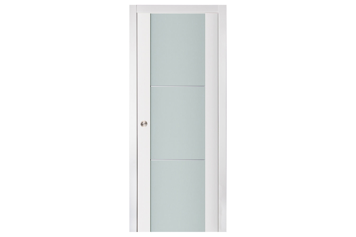Nova Triplex 004 Soft White Laminated Modern Interior Door - Single Pocket Door