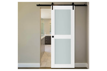 Nova Triplex 020 Soft White Laminated Modern Interior Barn Door