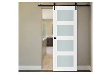 Nova Triplex 021 Soft White Laminated Modern Interior Barn Door