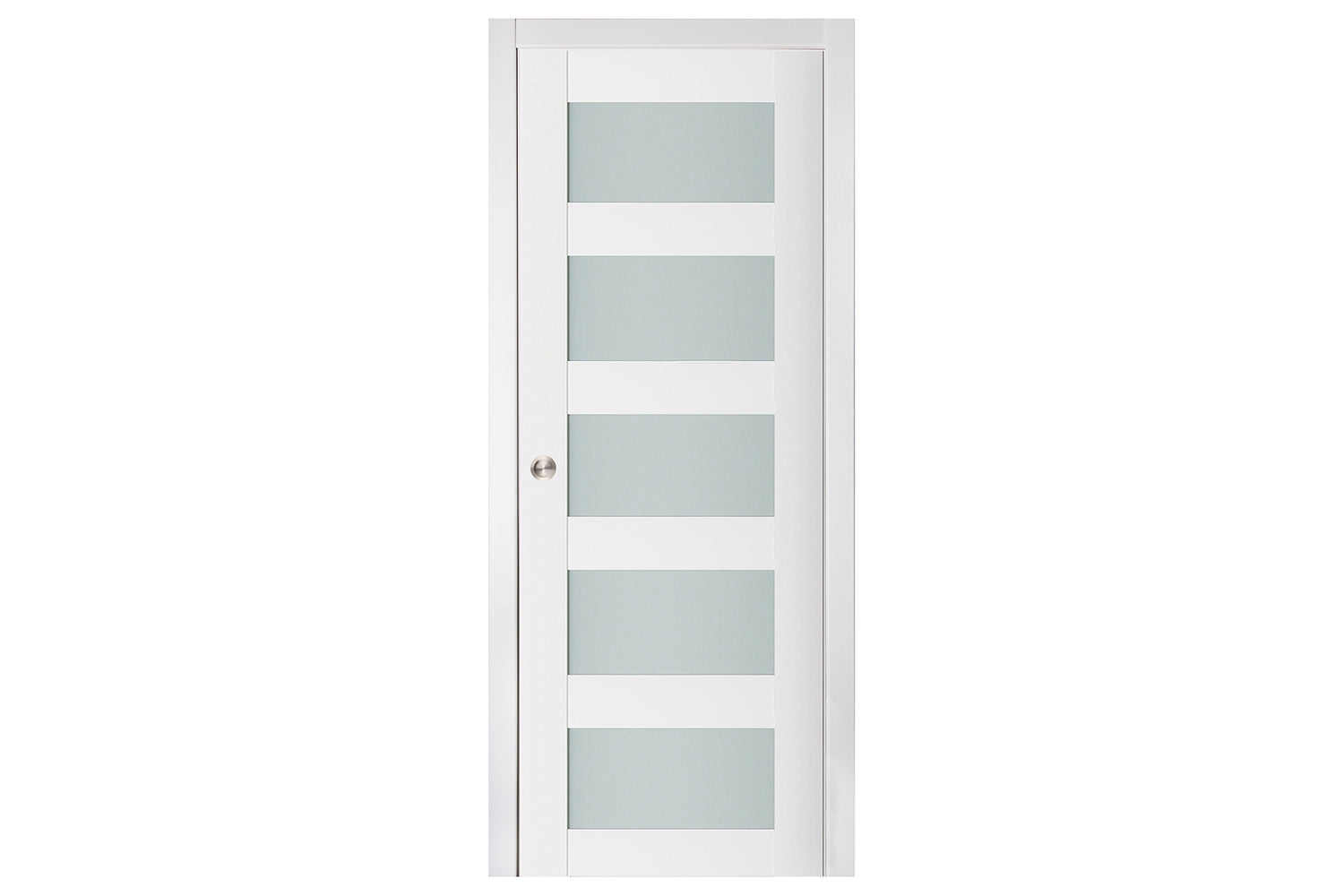 Nova Triplex 022 Soft White Laminated Modern Interior Door - Single Pocket Door