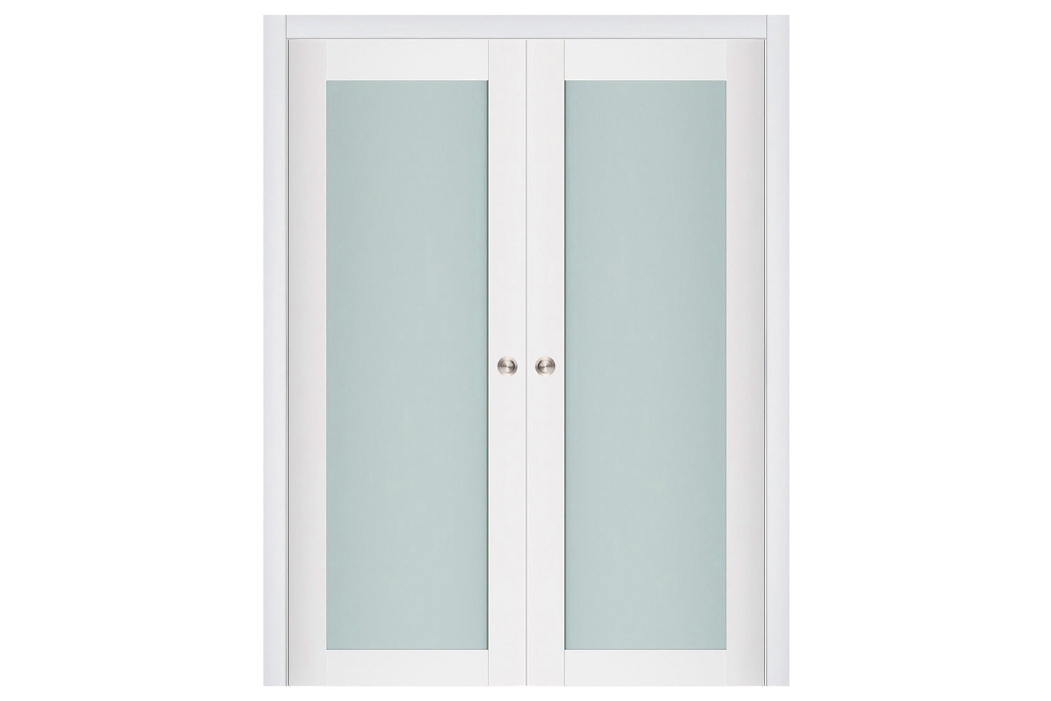 Nova Triplex 054 Soft White Laminated Modern Interior Door - Double Pocket Door