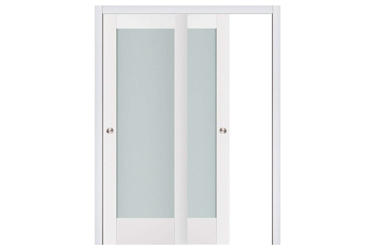 Nova Triplex 056 Soft White Laminated Modern Interior Door - Sliding Bypass Door