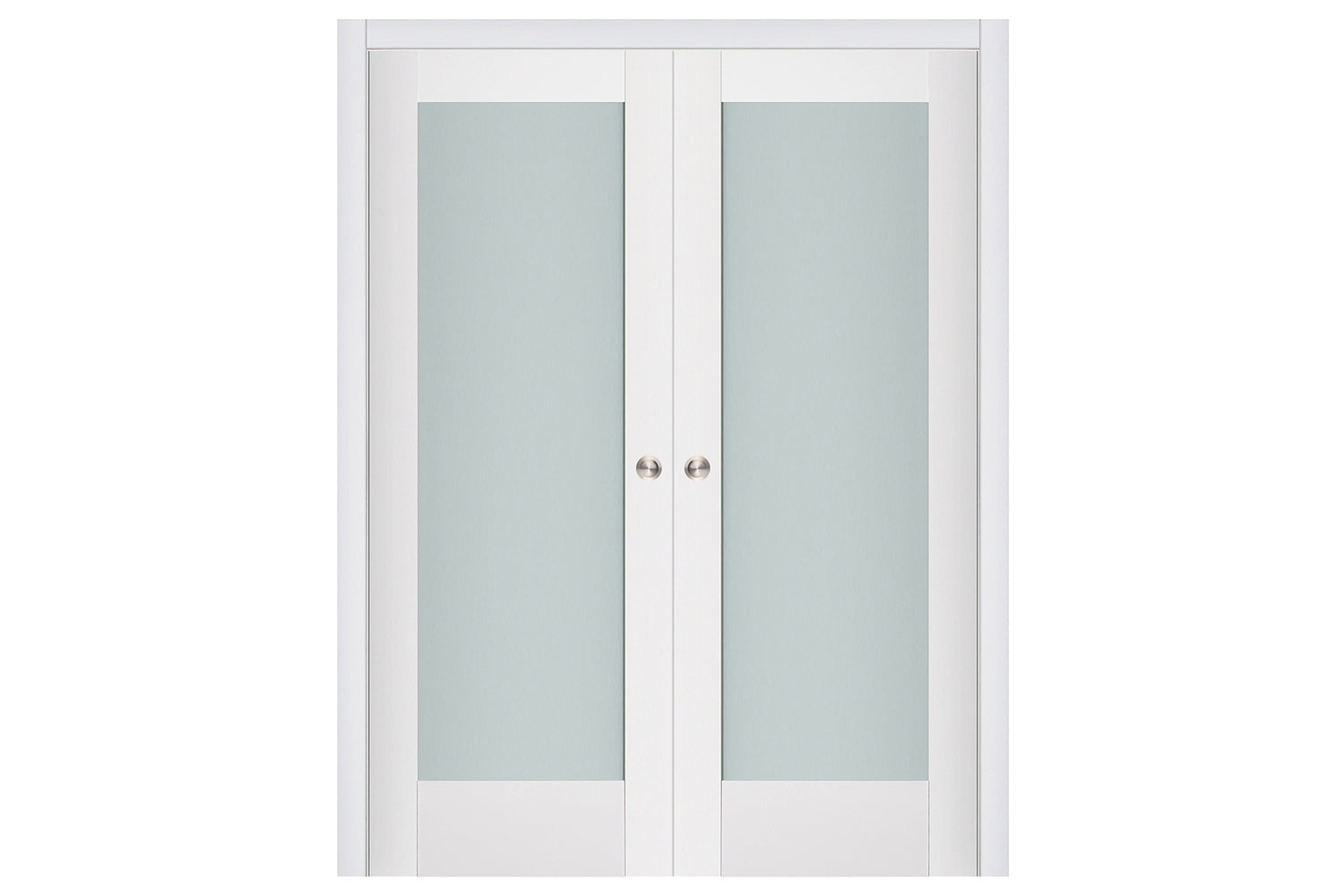 Nova Triplex 056 Soft White Laminated Modern Interior Door - Double Pocket Door
