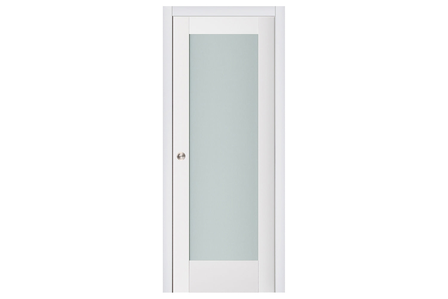 Nova Triplex 056 Soft White Laminated Modern Interior Door - Single Pocket Door