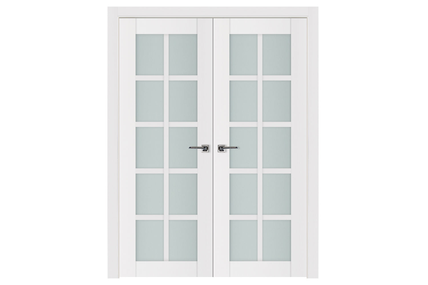 Nova Triplex 10-Lite Soft White Laminated French Door - Double Door