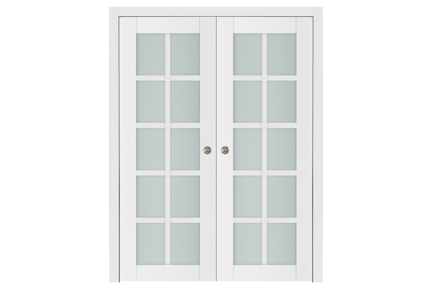 Nova Triplex 10-Lite Soft White Laminated French Door - Double Pocket