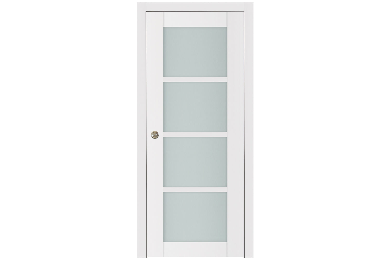 Nova Triplex 4-Lite Soft White Laminated French Door - Single Pocket