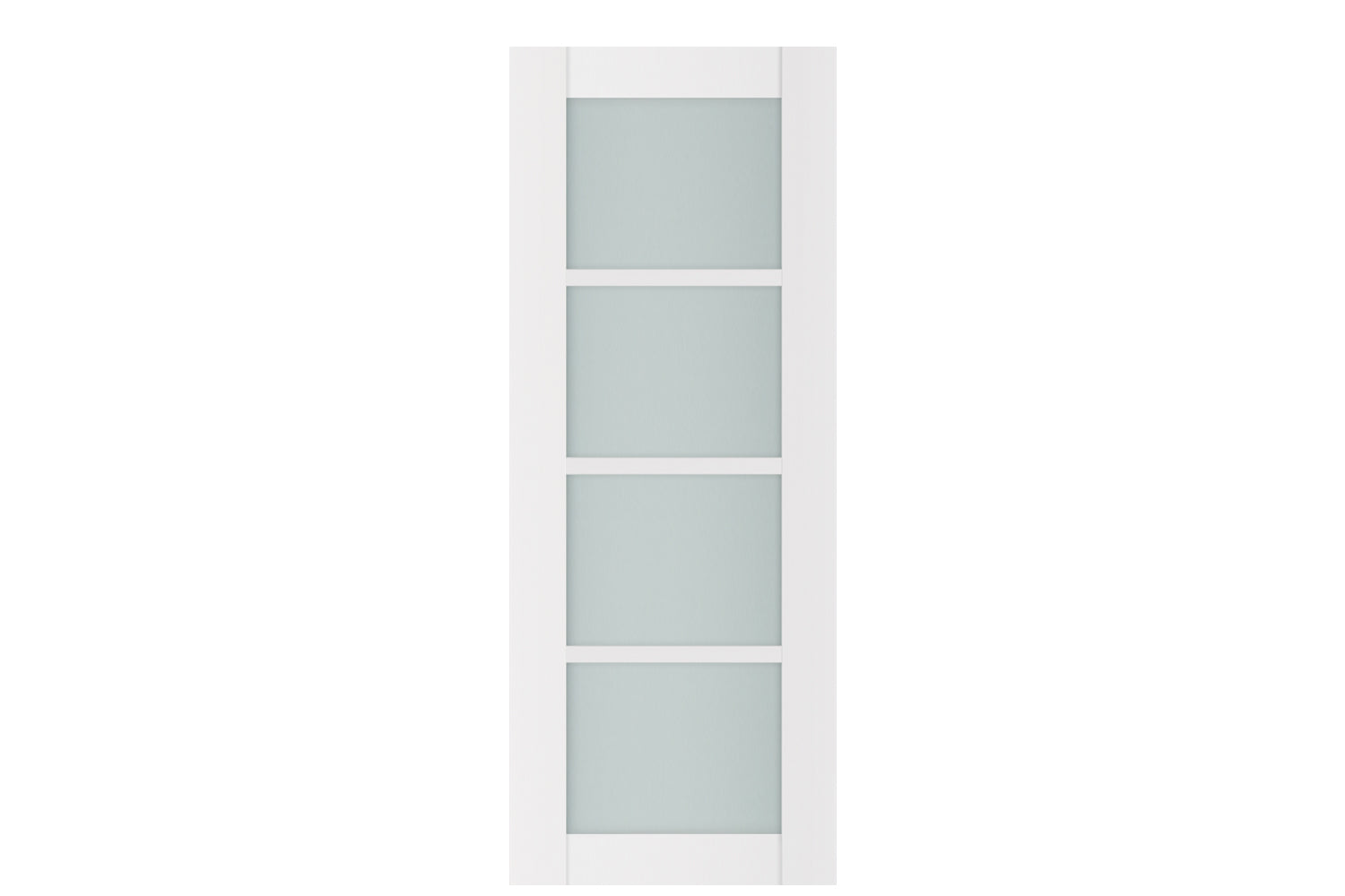 Nova Triplex 4-Lite Soft White Laminated French Door - Slab