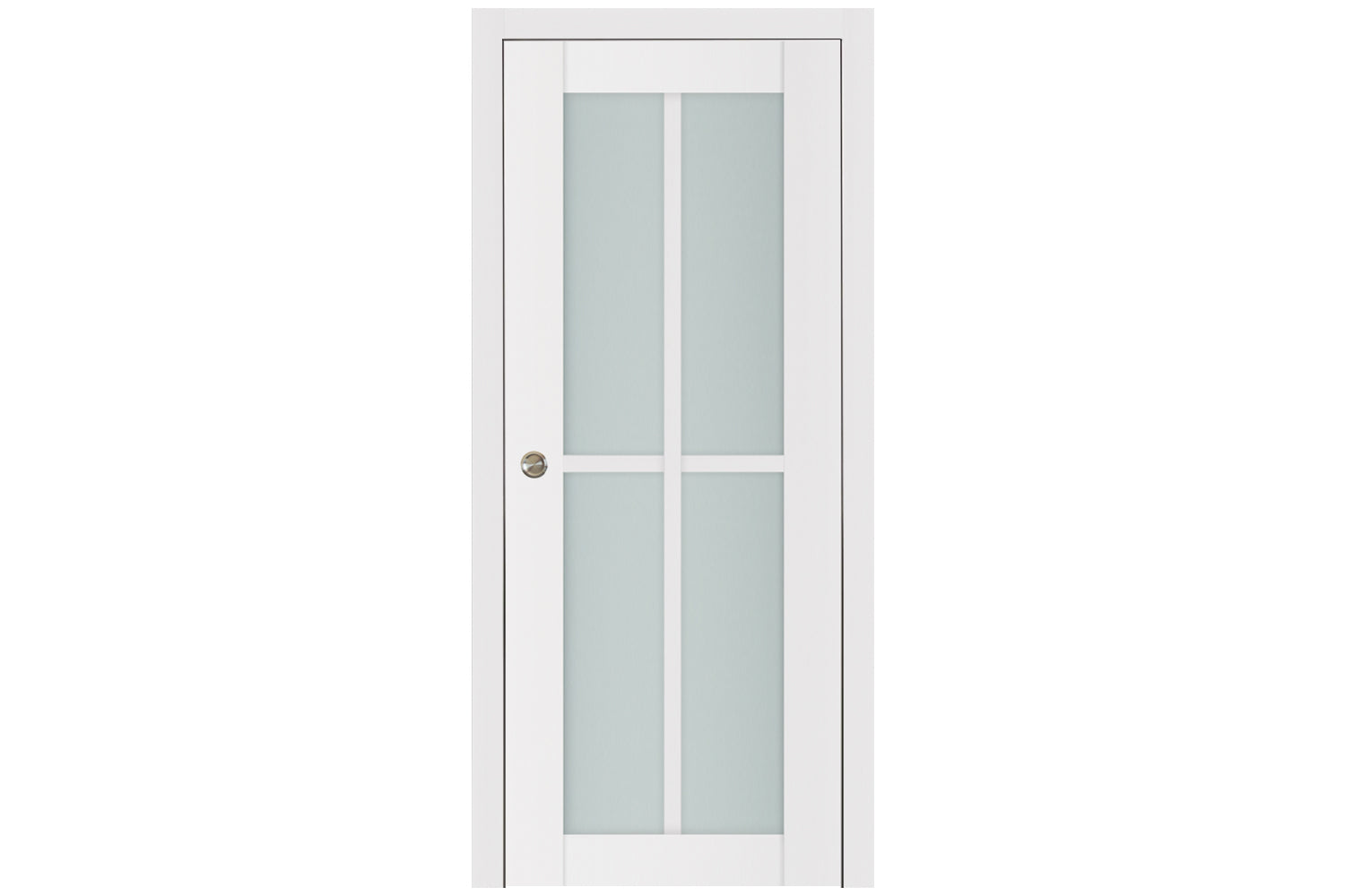 Nova Triplex 4-Lite Vertical Soft White Laminated French Door - Single Pocket