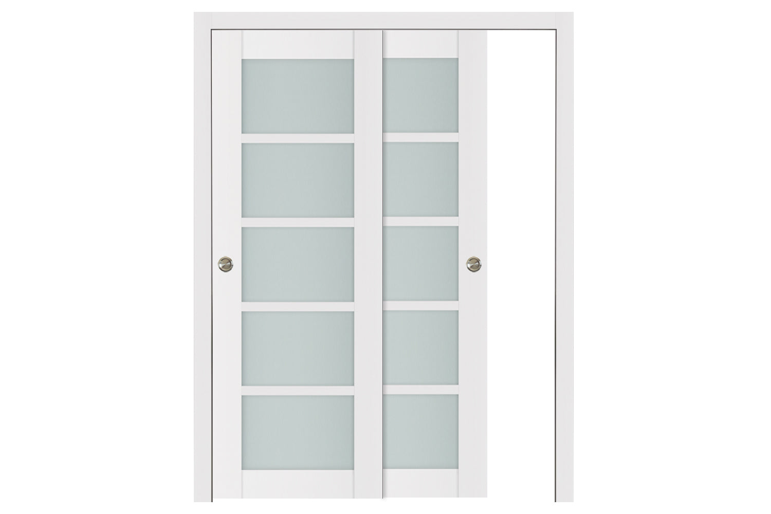 Nova Triplex 5-Lite Soft White Laminated French Door - Bypass Door