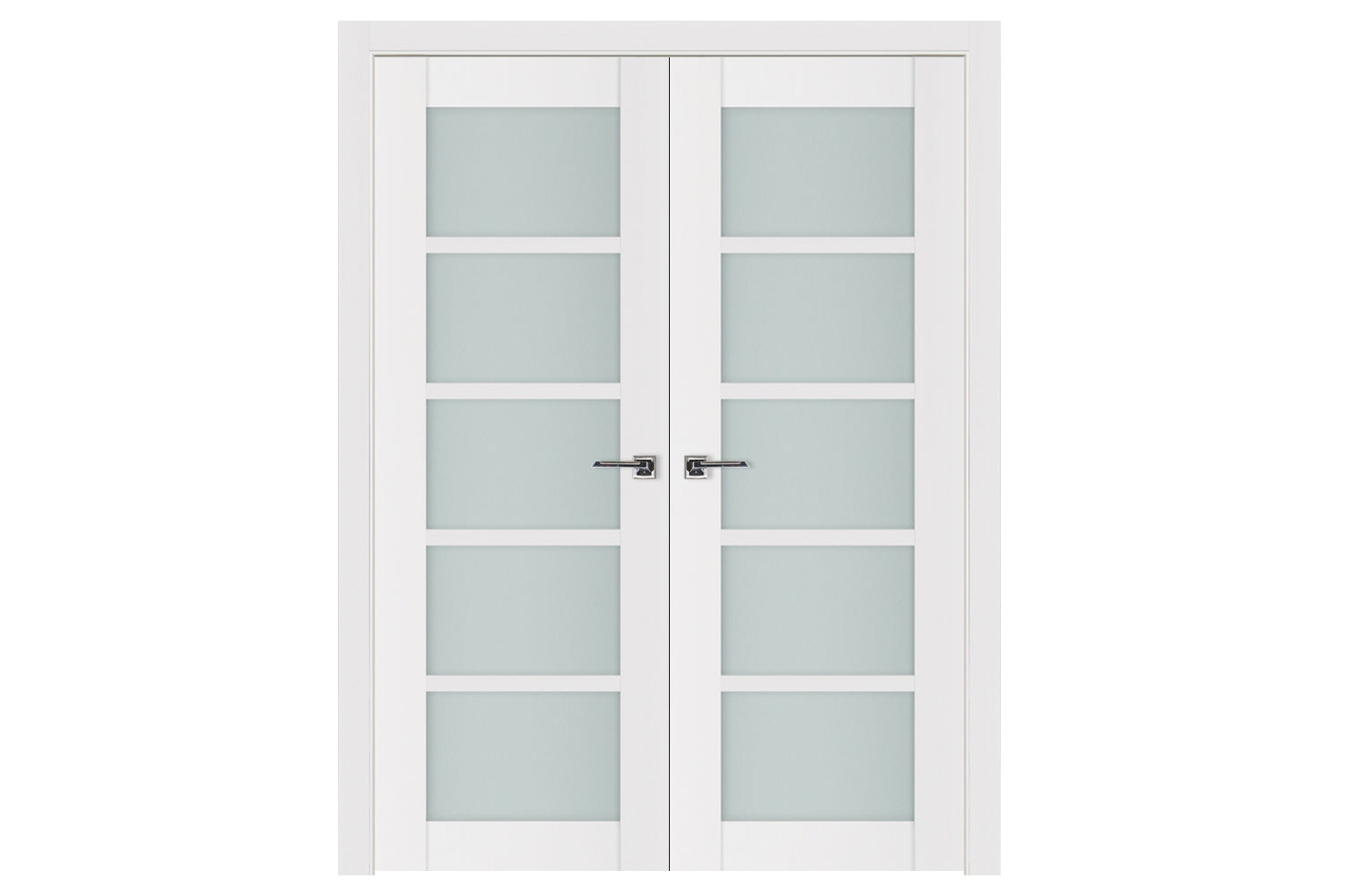Nova Triplex 5-Lite Soft White Laminated French Door - Double Door