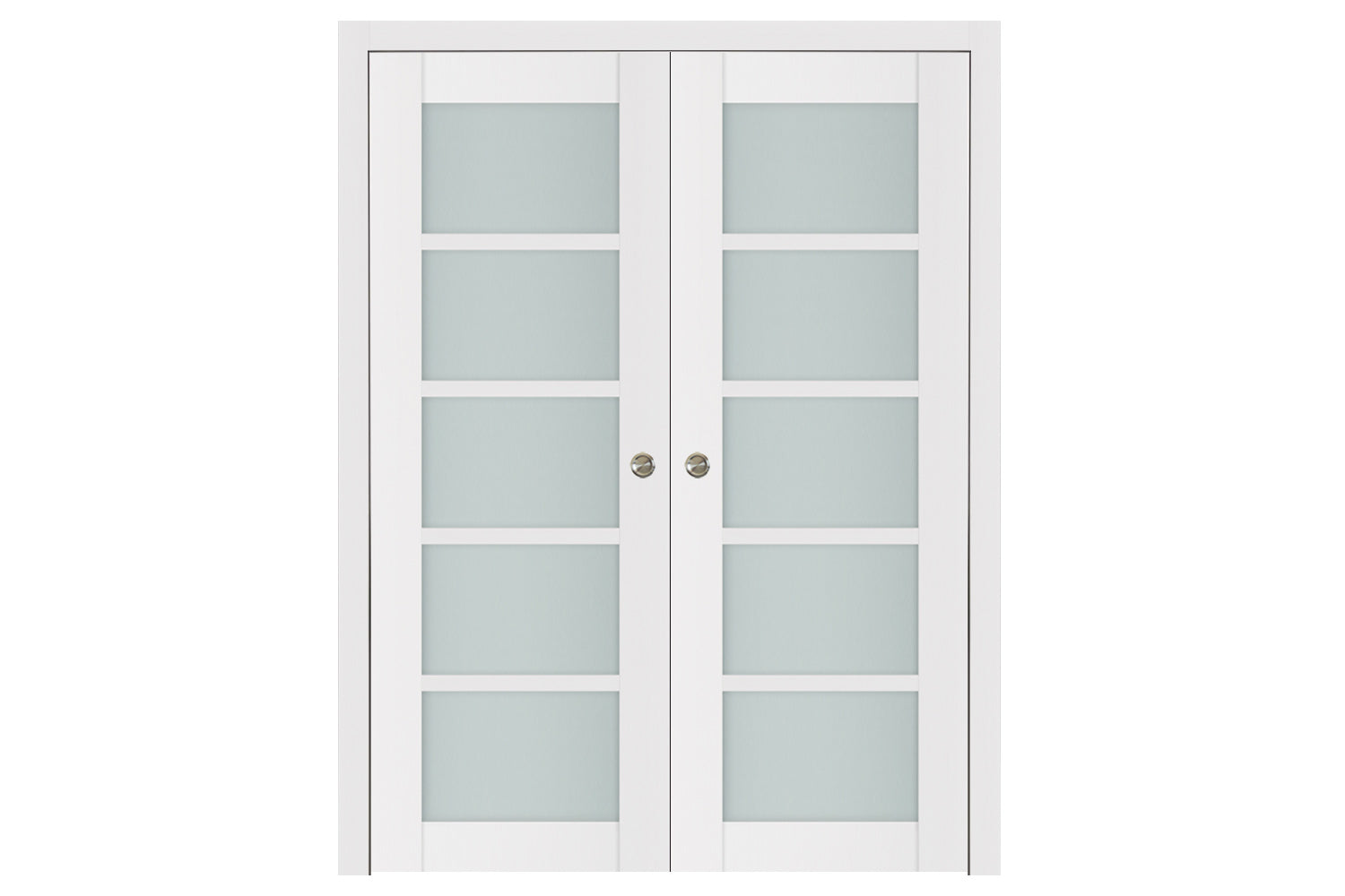 Nova Triplex 5-Lite Soft White Laminated French Door - Double Pocket