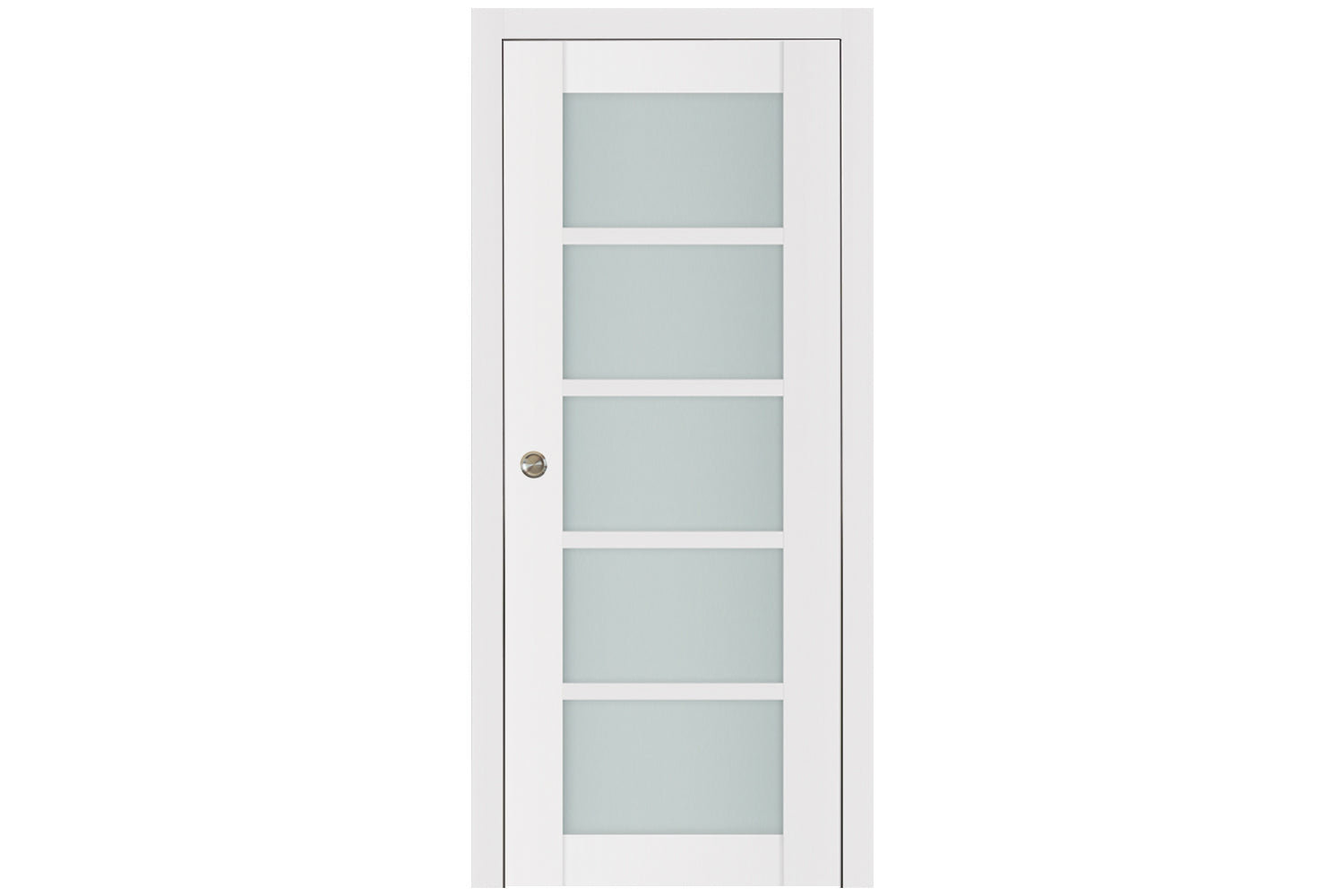 Nova Triplex 5-Lite Soft White Laminated French Door - Single Pocket