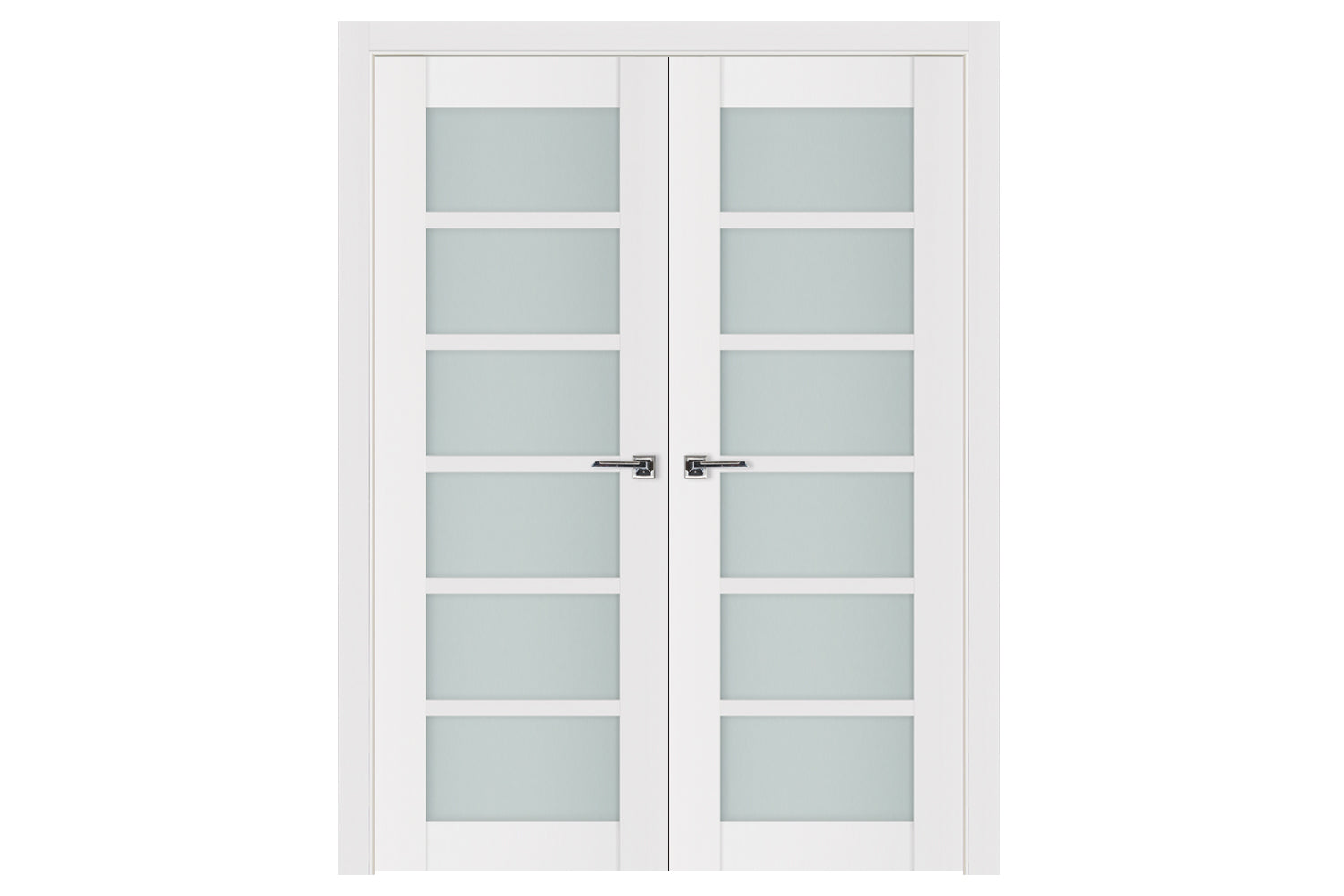 Nova Triplex 6-Lite Soft White Laminated French Door - Double Door