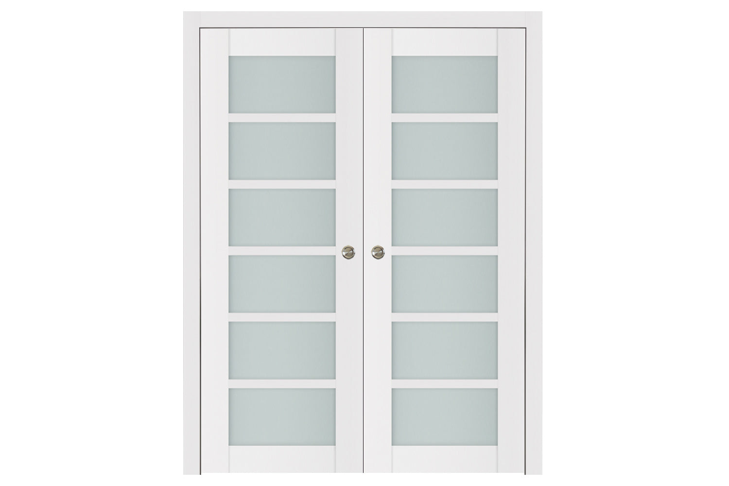Nova Triplex 6-Lite Soft White Laminated French Door - Double Pocket