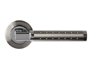Nova Vega Interior Door Lever in Two Tone Polished Chrome