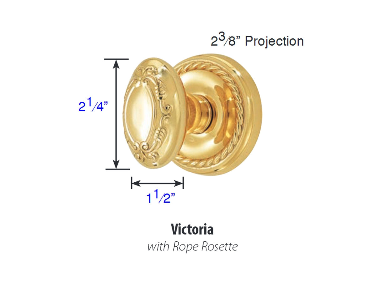 Emtek Victoria Brass Knob - Dimensions