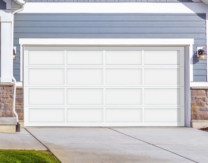 CHI Full-View Aluminum Insulated Modern Garage Doors in Solid White