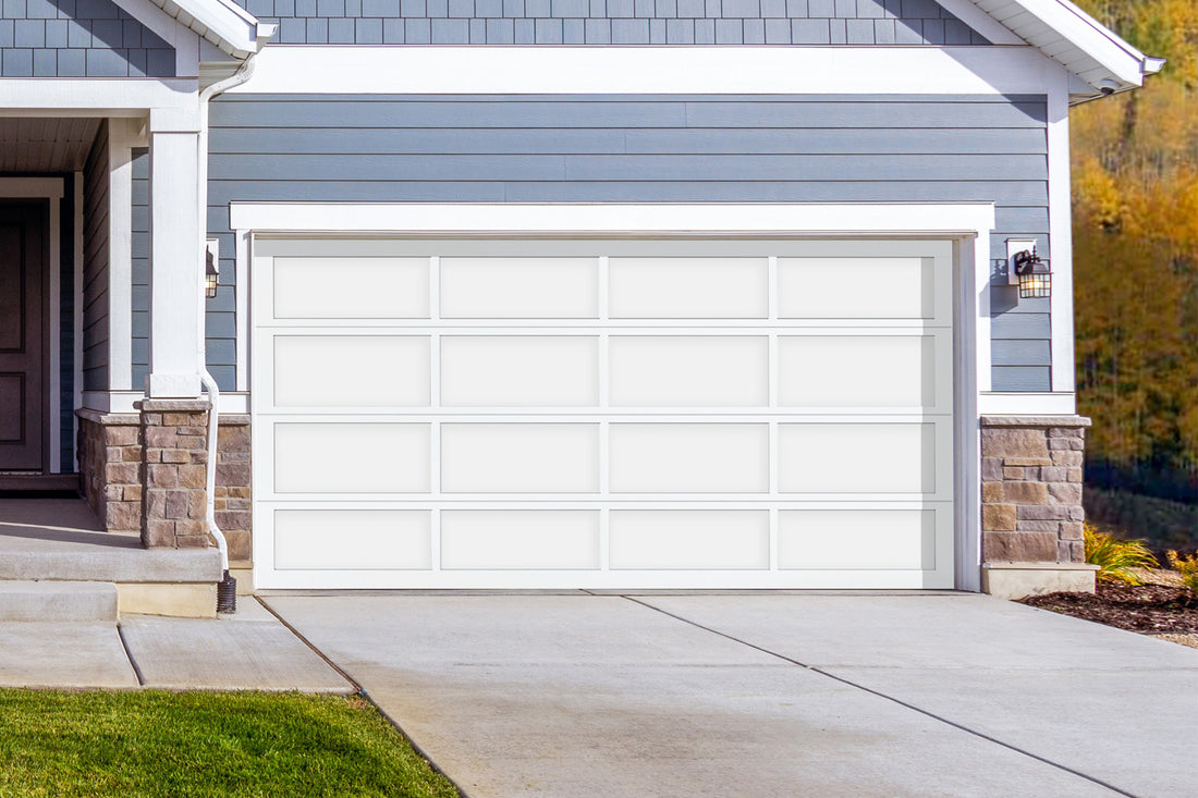 CHI Full-View Aluminum Insulated Modern Garage Doors in Solid White