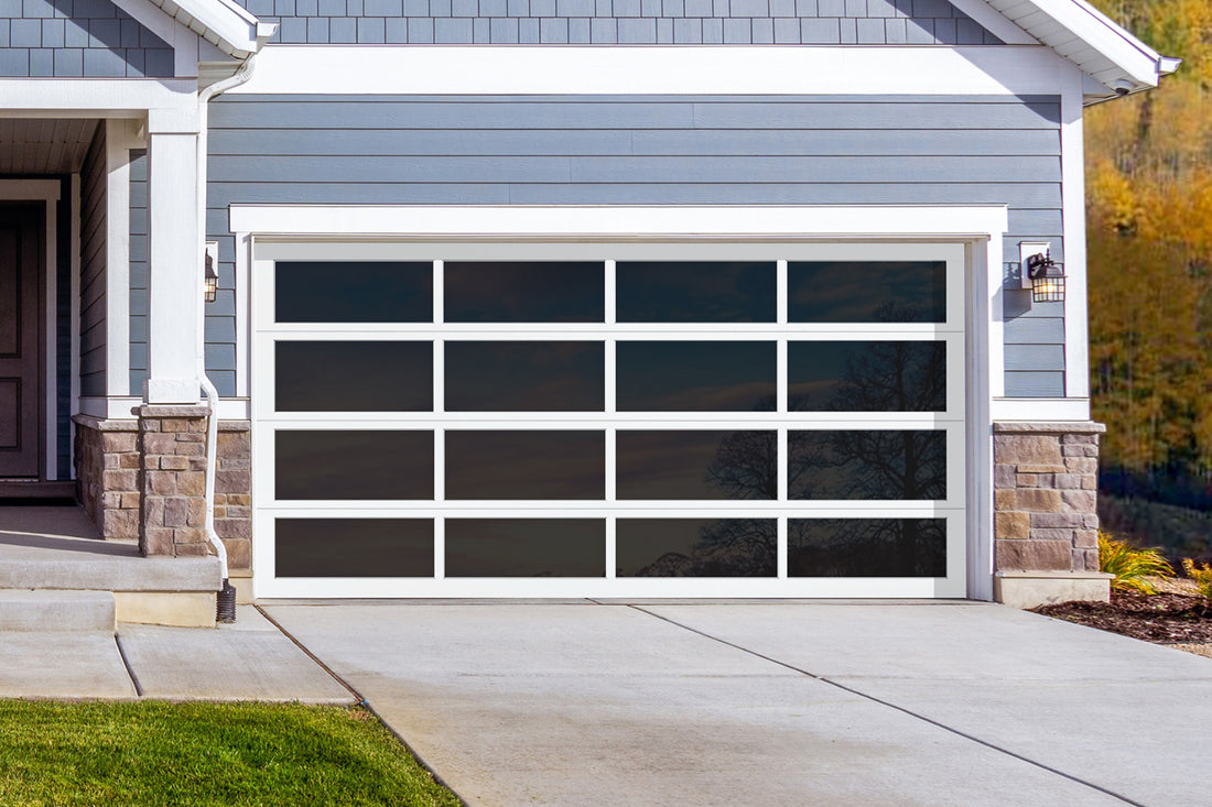CHI Full-View Aluminum Insulated Modern Garage Doors with Glass in Solid White