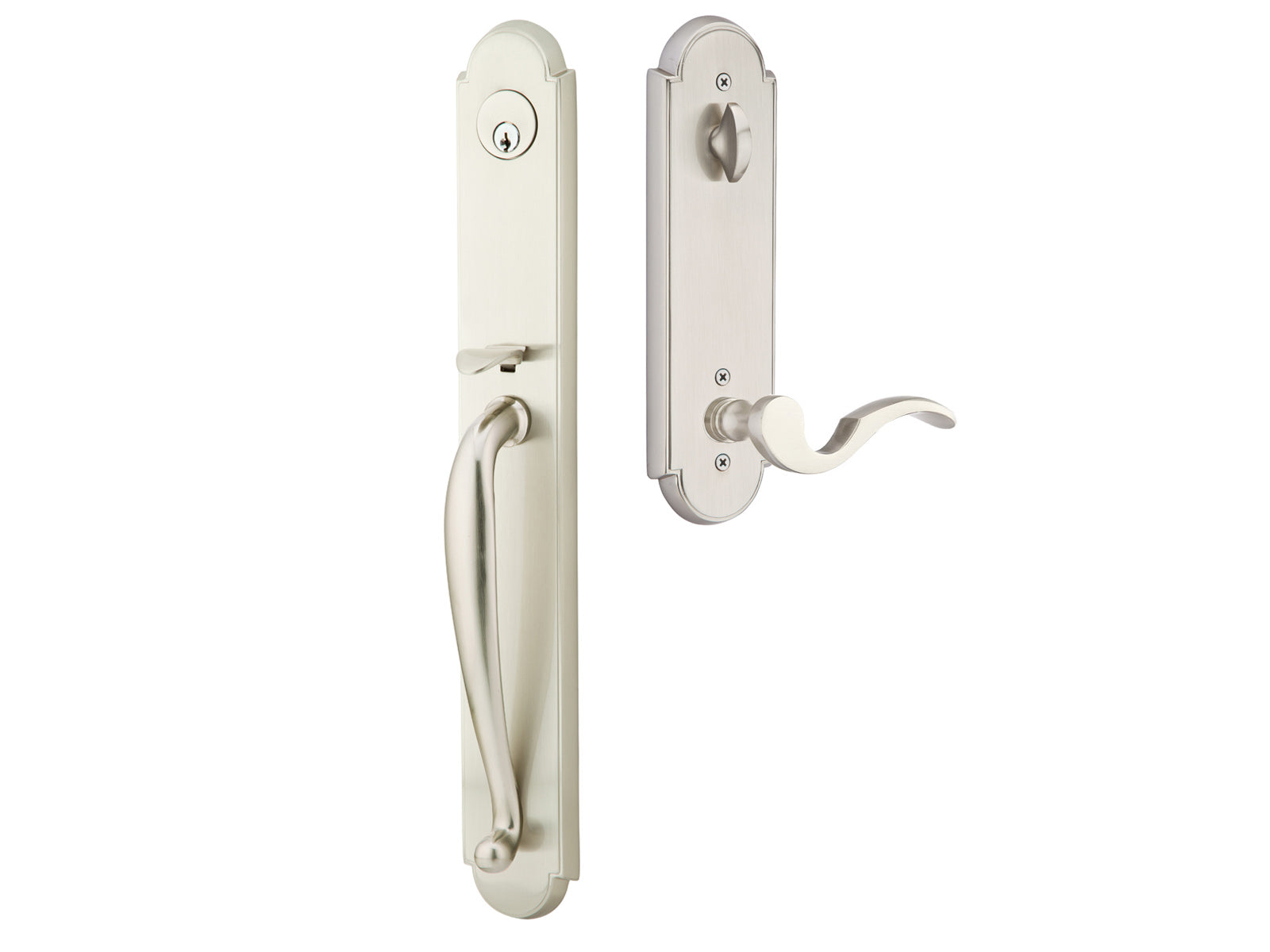 Emtek Wilmington Tubular Entry Handleset Satin Nickel US15