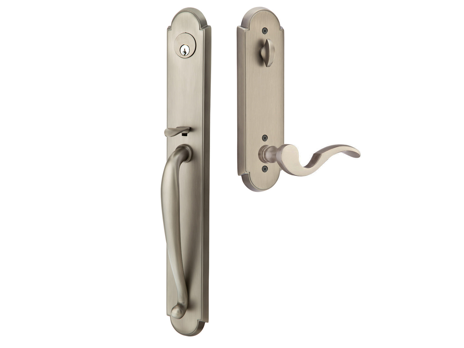 Emtek Wilmington Tubular Entry Handleset Pewter US15A