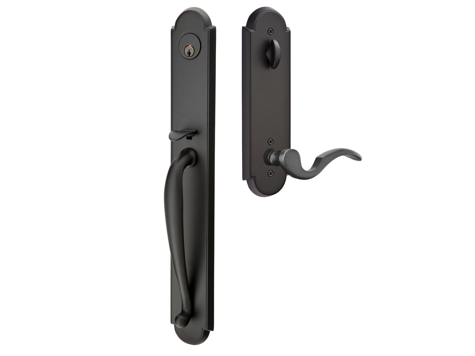 Emtek Wilmington Tubular Entry Handleset Flat Black US19