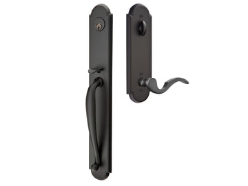 Emtek Wilmington Tubular Entry Handleset Flat Black US19