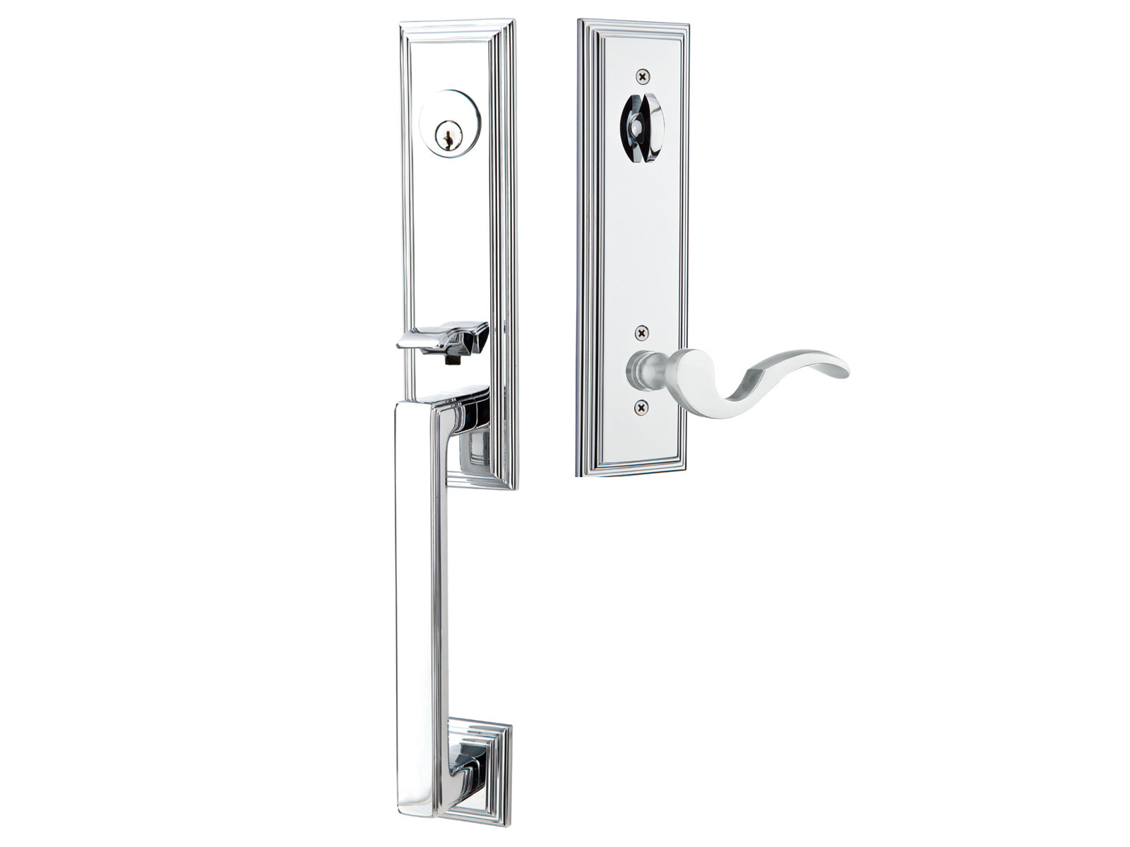 Emtek Wilshire Tubular Entry Handleset Polished Chrome US26