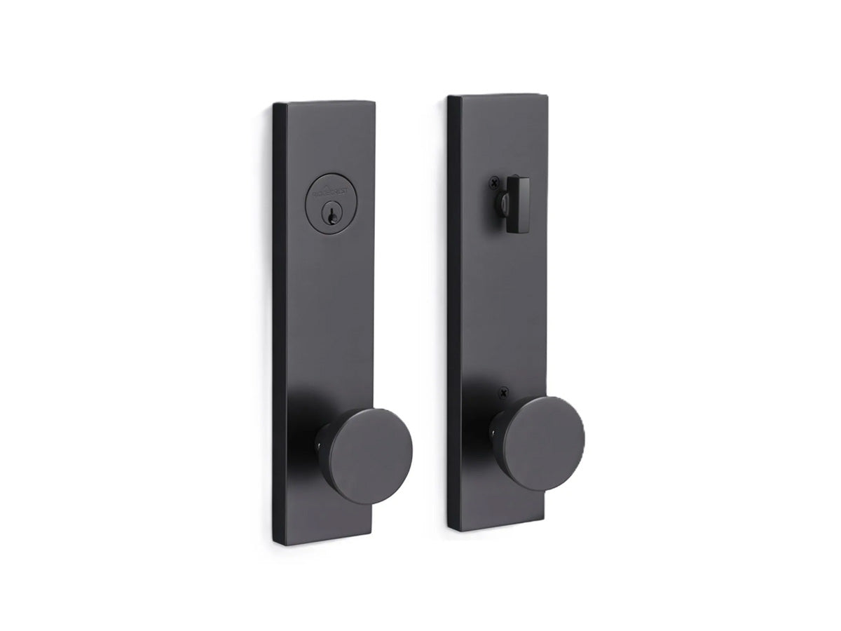 Sure-Loc Zermatt Sideplate Entry Door Knob - Flat Black