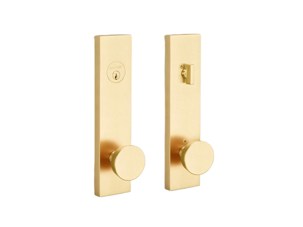 Sure-Loc Zermatt Sideplate Entry Door Knob - Satin Brass