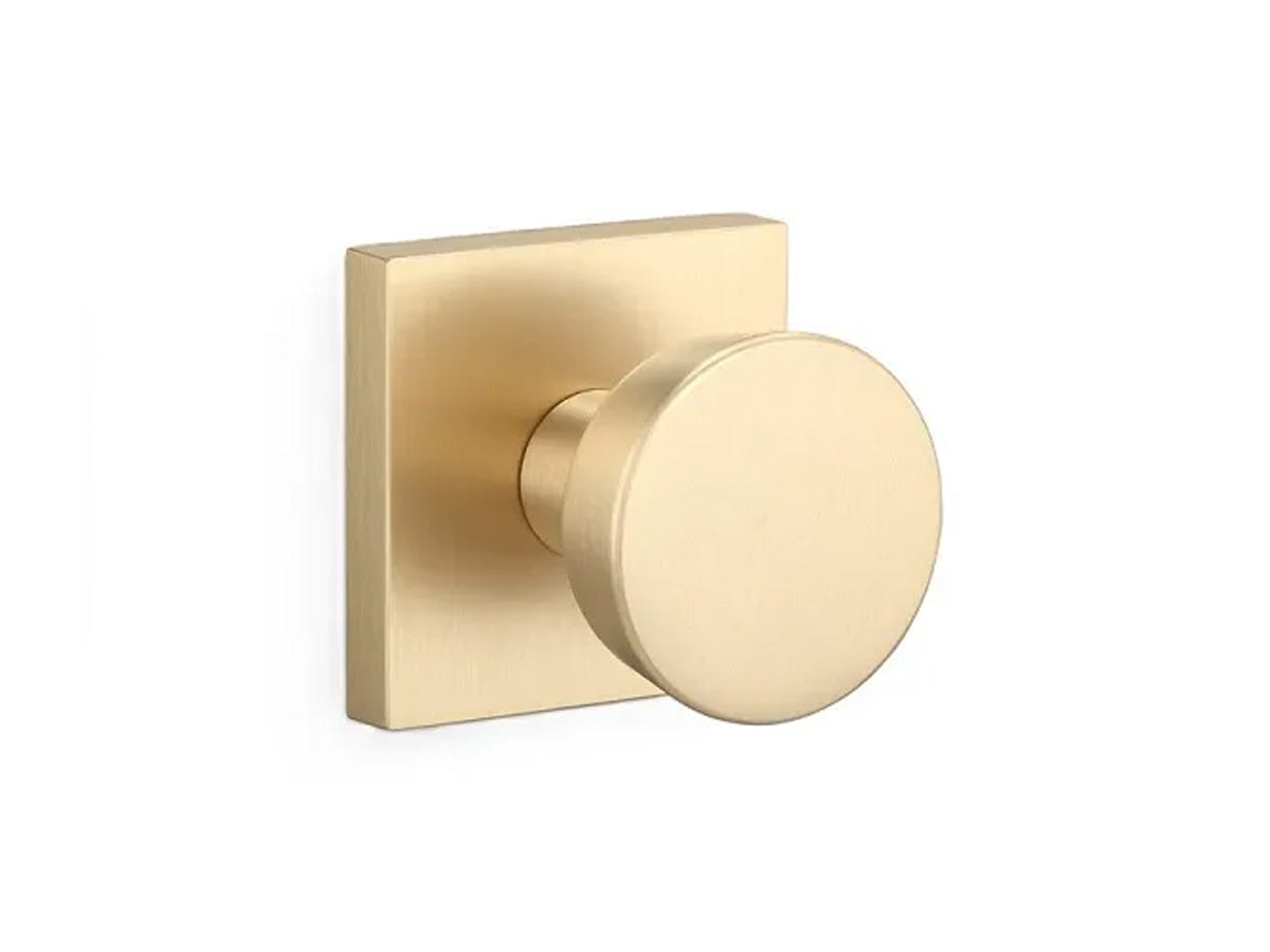 Sure-Loc Zermatt Square Interior Door Knob - Satin Brass