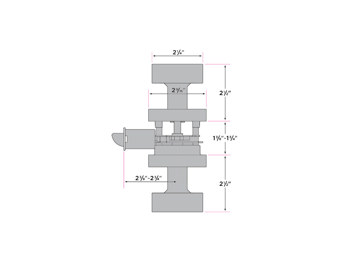 Sure-Loc Zurich Round Interior Door Knob - Dimensions